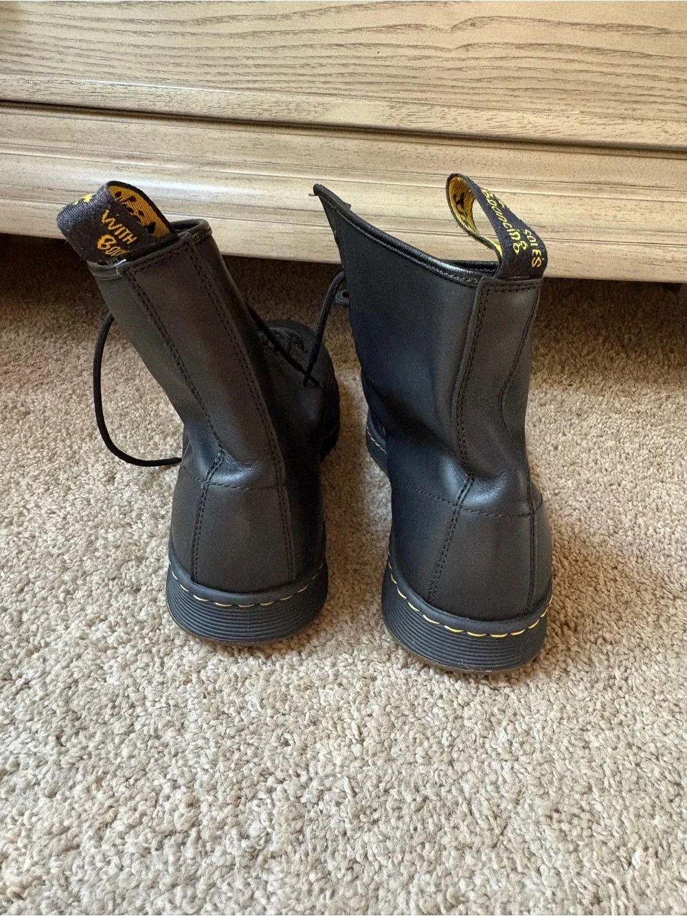 Dr. Martens Combs Leather Casual Boots Men’s Size 14 Black Grunge Gorp
